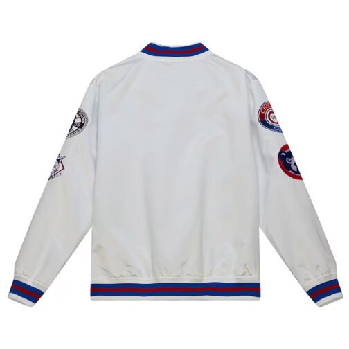 Chicago Cubs City Collection White Varsity Satin Jacket - Image 2