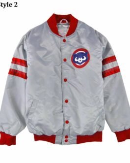 Chicago Cubs Gray Varsity Satin Jacket