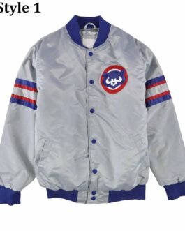 Chicago Cubs Gray Varsity Satin Jacket