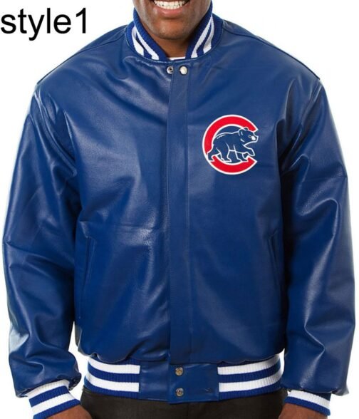 Varsity Chicago Cubs Royal Blue Leather Jacket
