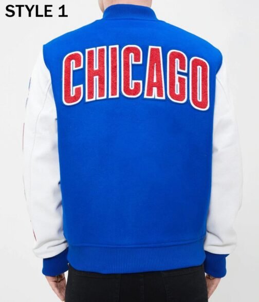 Varsity Chicago Cubs White and Royal Blue Jacket - Image 5