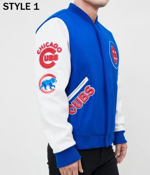 Varsity Chicago Cubs White and Royal Blue Jacket - Image 7