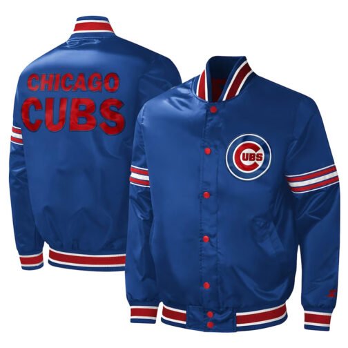 Chicago Cubs Midfield Varsity Royal Satin Jacket - Image 3