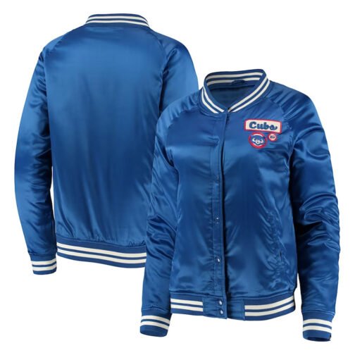 Chicago Cubs New Era Royal Satin Jacket - Image 3