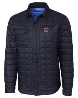 Chicago Cubs Full-Zip Navy Puffer Shirt Jacket