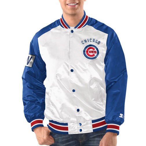Renegade Chicago Cubs White and Blue Jacket