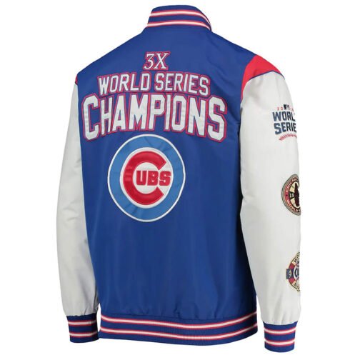 Chicago Cubs Commemorative Gray and Royal Blue Jacket - Image 2