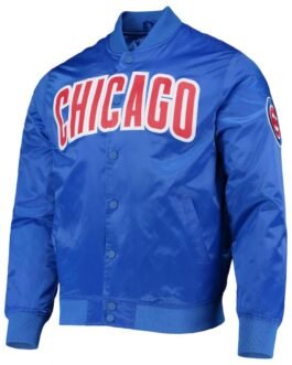 Chicago Cubs Wordmark Royal Blue Satin Jacket