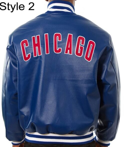 Varsity Chicago Cubs Royal Blue Leather Jacket - Image 4