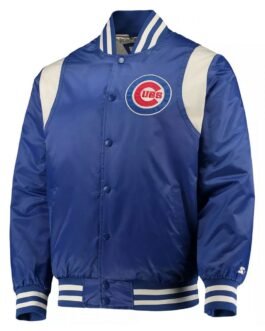 Chicago Cubs Full-Snap Royal /Cream Satin Jacket