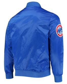 Chicago Cubs Wordmark Royal Blue Satin Jacket