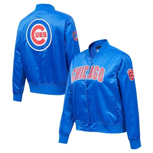 Chicago Cubs Royal Full-Snap Satin Jacket - Image 3