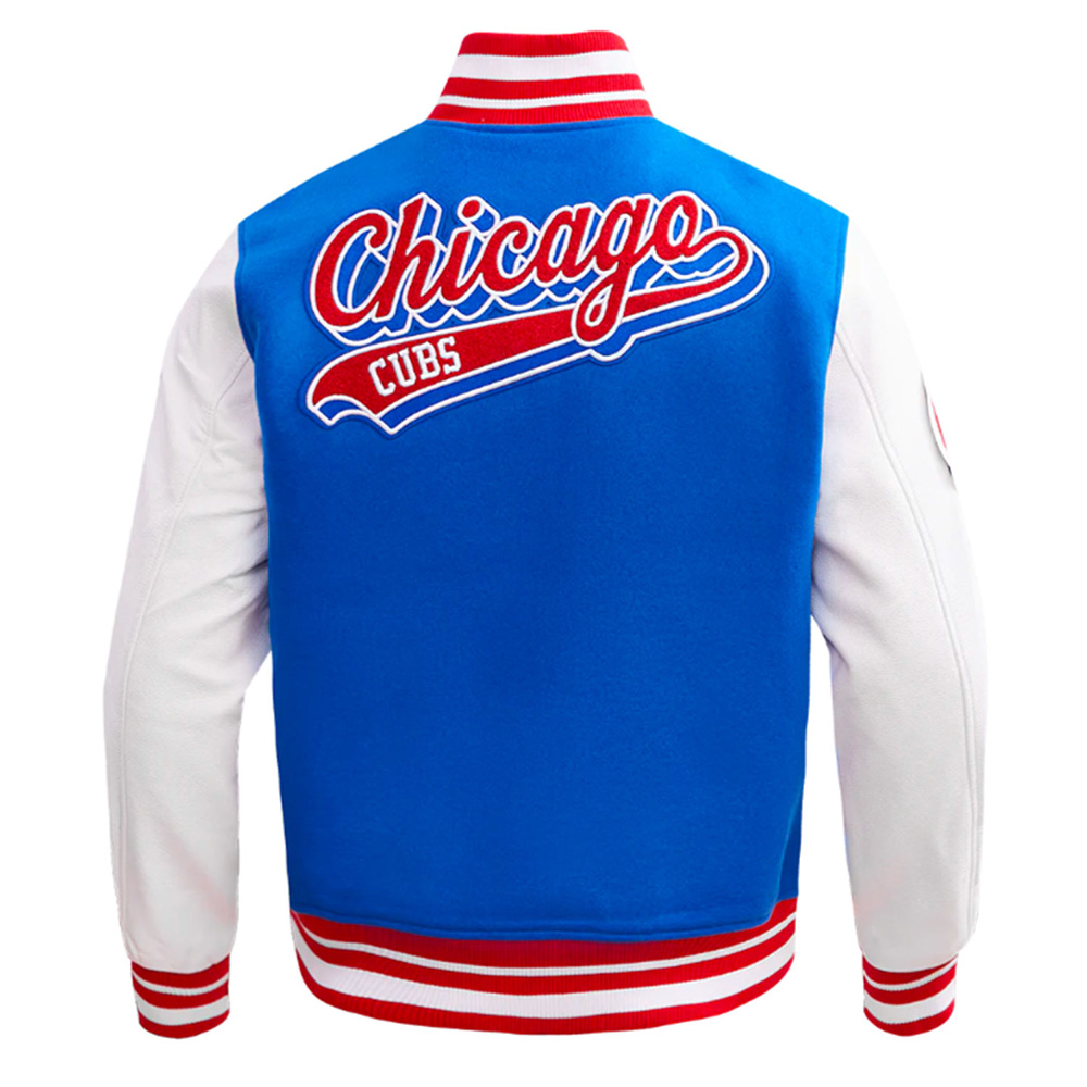 Script Tail Chicago Cubs Classic Rib Varsity Jacket - Image 4