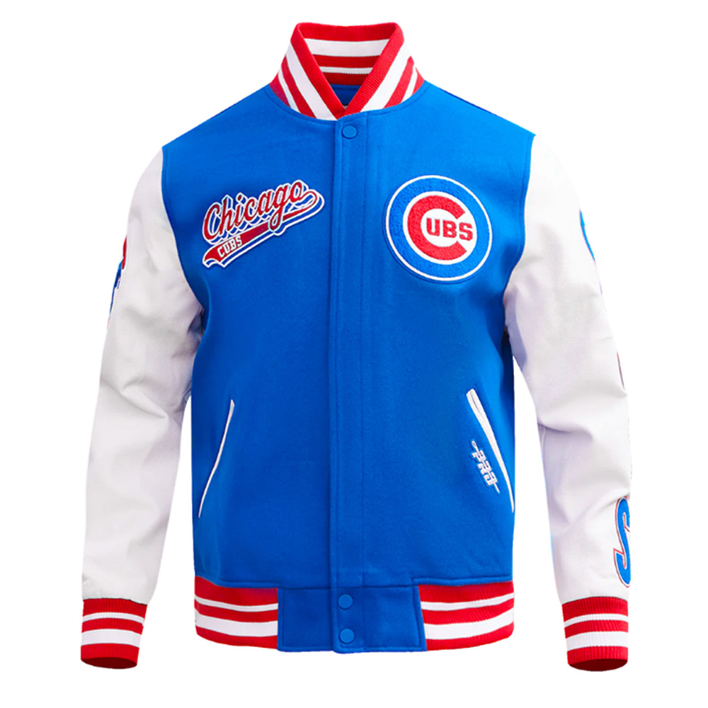 Script Tail Chicago Cubs Classic Rib Varsity Jacket - Image 2