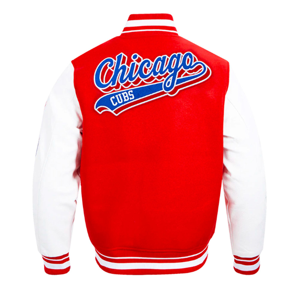 Script Tail Chicago Cubs Classic Rib Varsity Jacket - Image 3