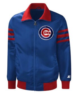 Chicago Cubs The Captain II Royal Satin Varsity Jacket