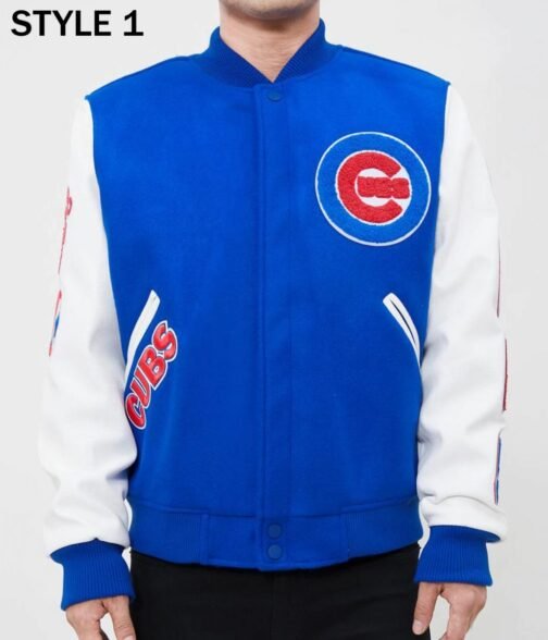 Varsity Chicago Cubs White and Royal Blue Jacket - Image 4