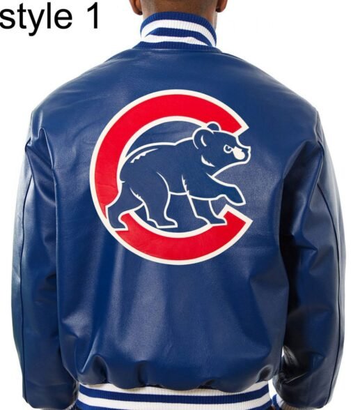 Varsity Chicago Cubs Royal Blue Leather Jacket - Image 3
