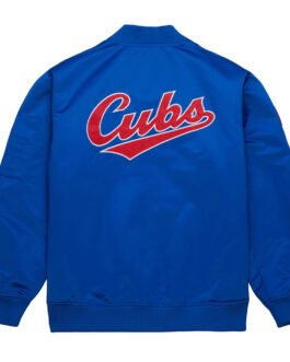 Chicago Cubs Vintage Logo Royal Lightweight Satin Jacket