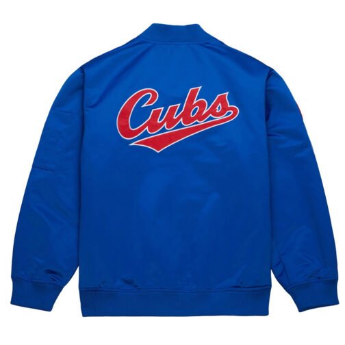 Chicago Cubs Vintage Logo Royal Lightweight Satin Jacket - Image 2