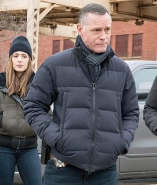 Chicago PD Jason Beghe Blue Puffer Jacket - Image 2
