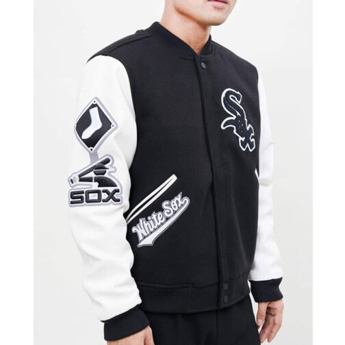 Chicago White Sox Letterman White/Black Jacket - Image 5
