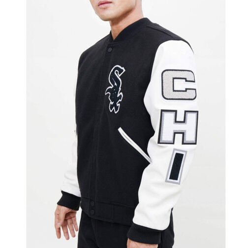 Chicago White Sox Letterman White/Black Jacket - Image 6