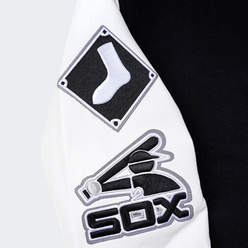 Chicago White Sox Letterman White/Black Jacket - Image 8