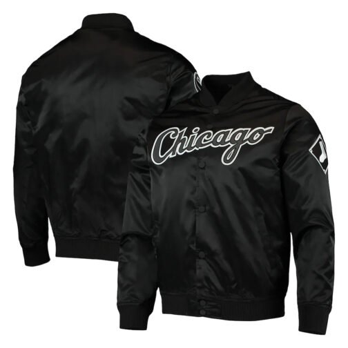 Chicago White Sox Wordmark Bomber Satin Jacket - Image 9