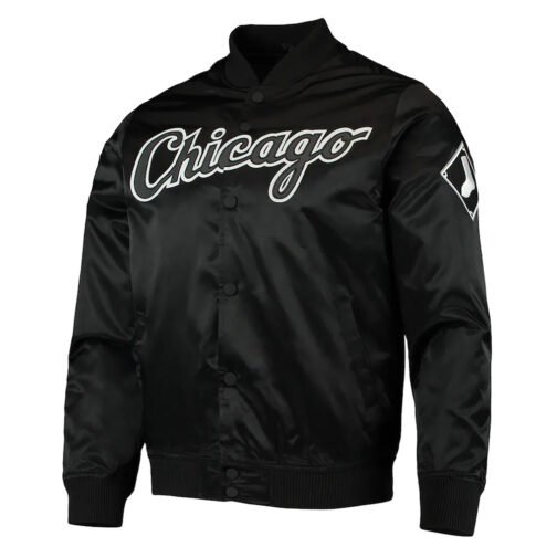 Chicago White Sox Wordmark Bomber Satin Jacket - Image 7
