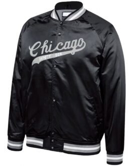 Chicago White Sox Full-Snap Bomber Black Jacket