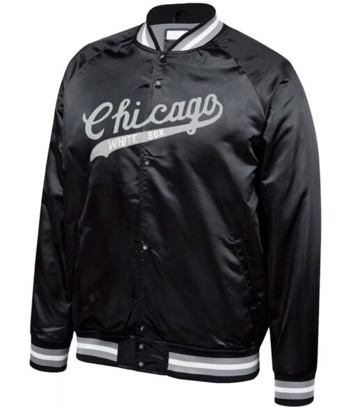 Chicago White Sox Full-Snap Bomber Black Jacket