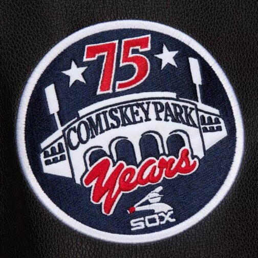 Chicago White Sox Black Out Vintage Logo Varsity Jacket - Image 5
