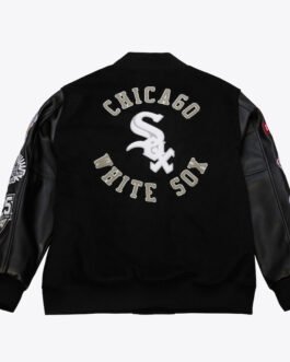 Chicago White Sox Black Out Vintage Logo Varsity Jacket