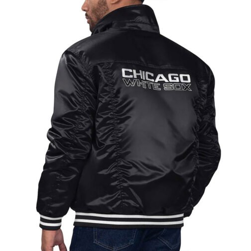 Chicago White Sox Black Silver Tab Trucker Jacket - Image 2