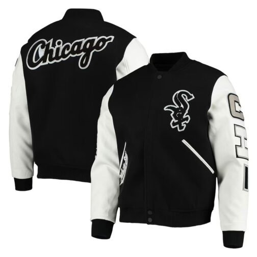 Chicago White Sox Letterman White/Black Jacket - Image 10