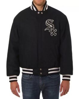 Letterman Chicago White Sox Black Wool Jacket
