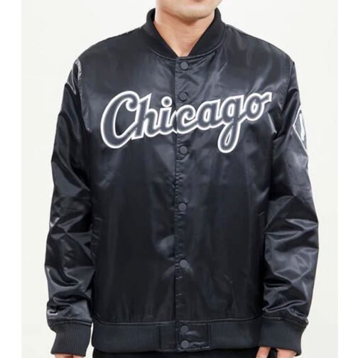 Chicago White Sox Wordmark Bomber Satin Jacket