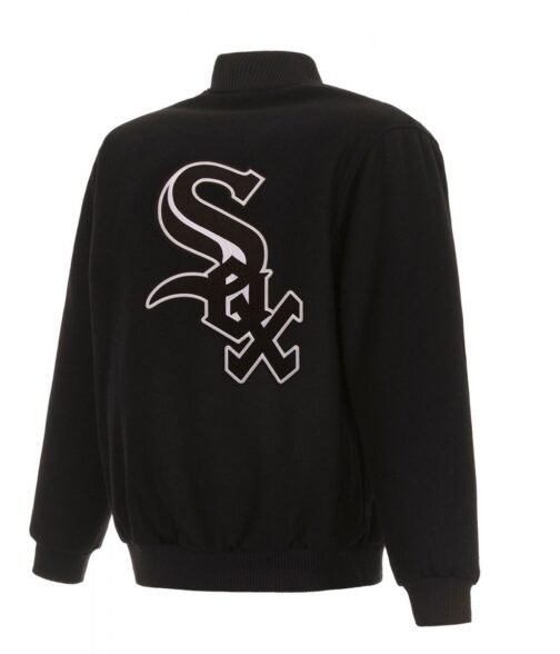 Bomber Chicago White Sox Black Wool Jacket - Image 2