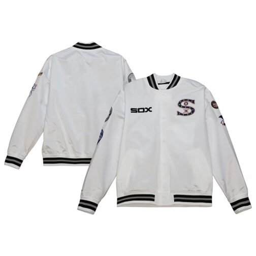 Chicago White Sox City Collection White Varsity Satin Jacket - Image 3