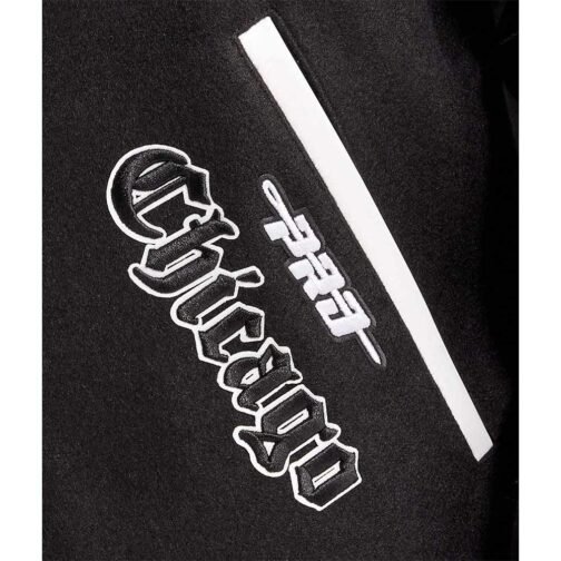Chicago White Sox Comiskey Park Black Varsity Jacket - Image 3