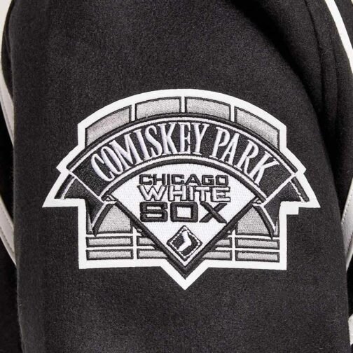 Chicago White Sox Comiskey Park Black Varsity Jacket - Image 4