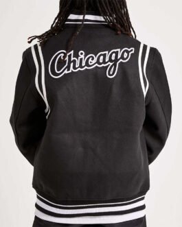 Chicago White Sox Comiskey Park Black Varsity Jacket