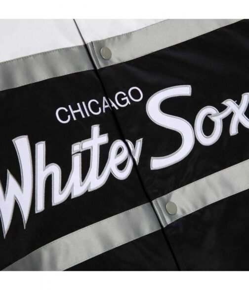Black and White Chicago White Sox Satin Heavyweight Jacket - Image 6
