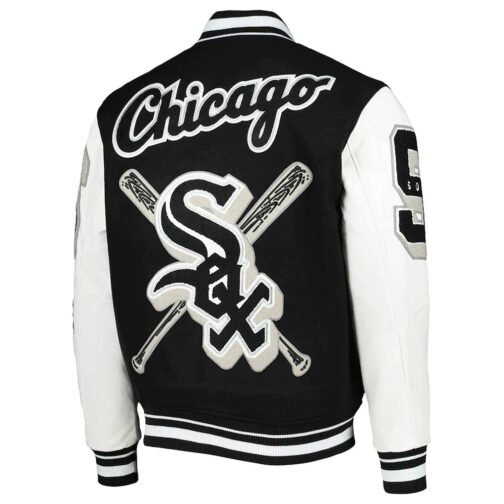 Chicago White Sox Mashup Varsity Black and White Jacket - Image 2