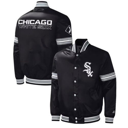 Black Chicago White Sox Midfield Satin Jacket - Image 3