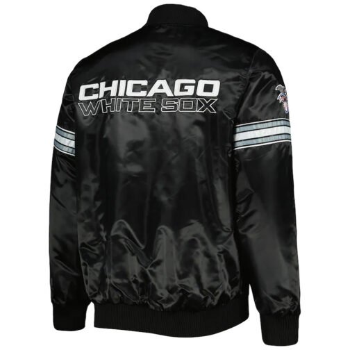 Chicago White Sox Pick & Roll Black Satin Jacket - Image 2