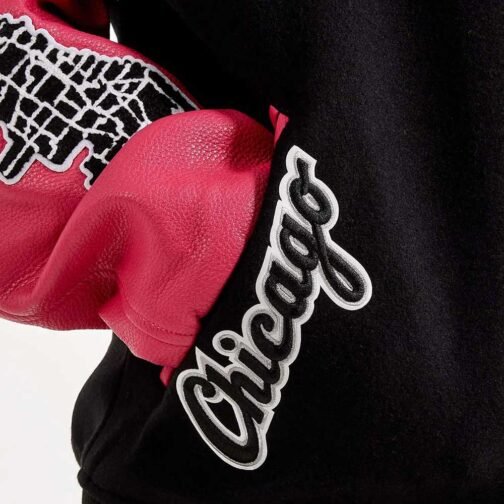 Chicago White Sox Varsity Pink and Black Jacket - Image 4