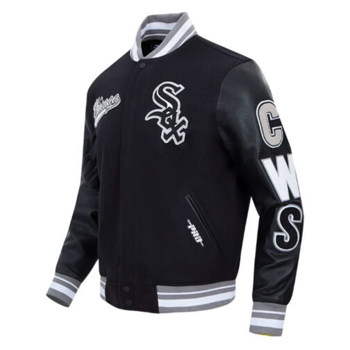 Script Tail Chicago White Sox Classic Rib Varsity Jacket - Image 6