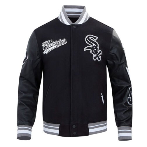 Script Tail Chicago White Sox Classic Rib Varsity Jacket - Image 2